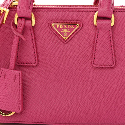Prada Saffiano Lux Micro Galleria Double Zip Tote Peonia 9 of 11