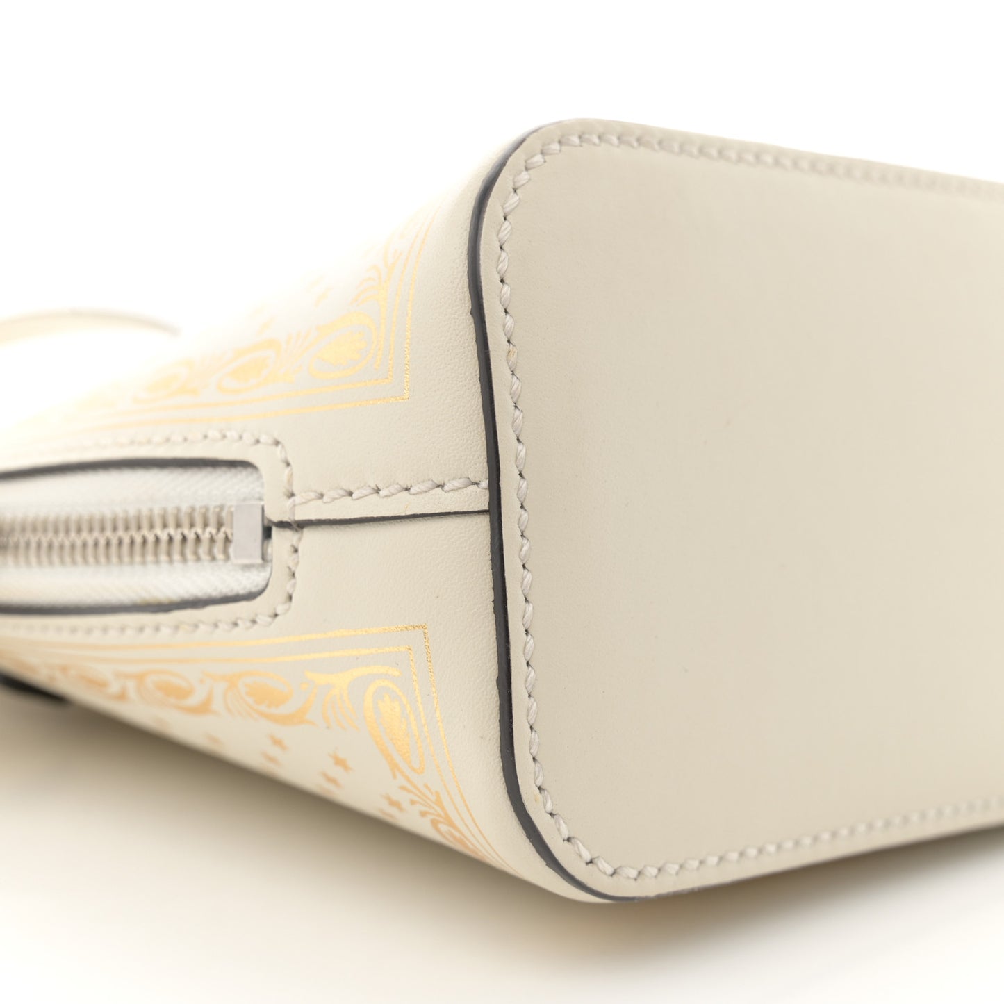 X SEGA Calfskin GUCCY Stars Mini Dome Shoulder Bag Mystic White Gold