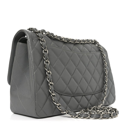 Chanel Caviar Quilted Jumbo Double Flap Dark Grey 3 of 11