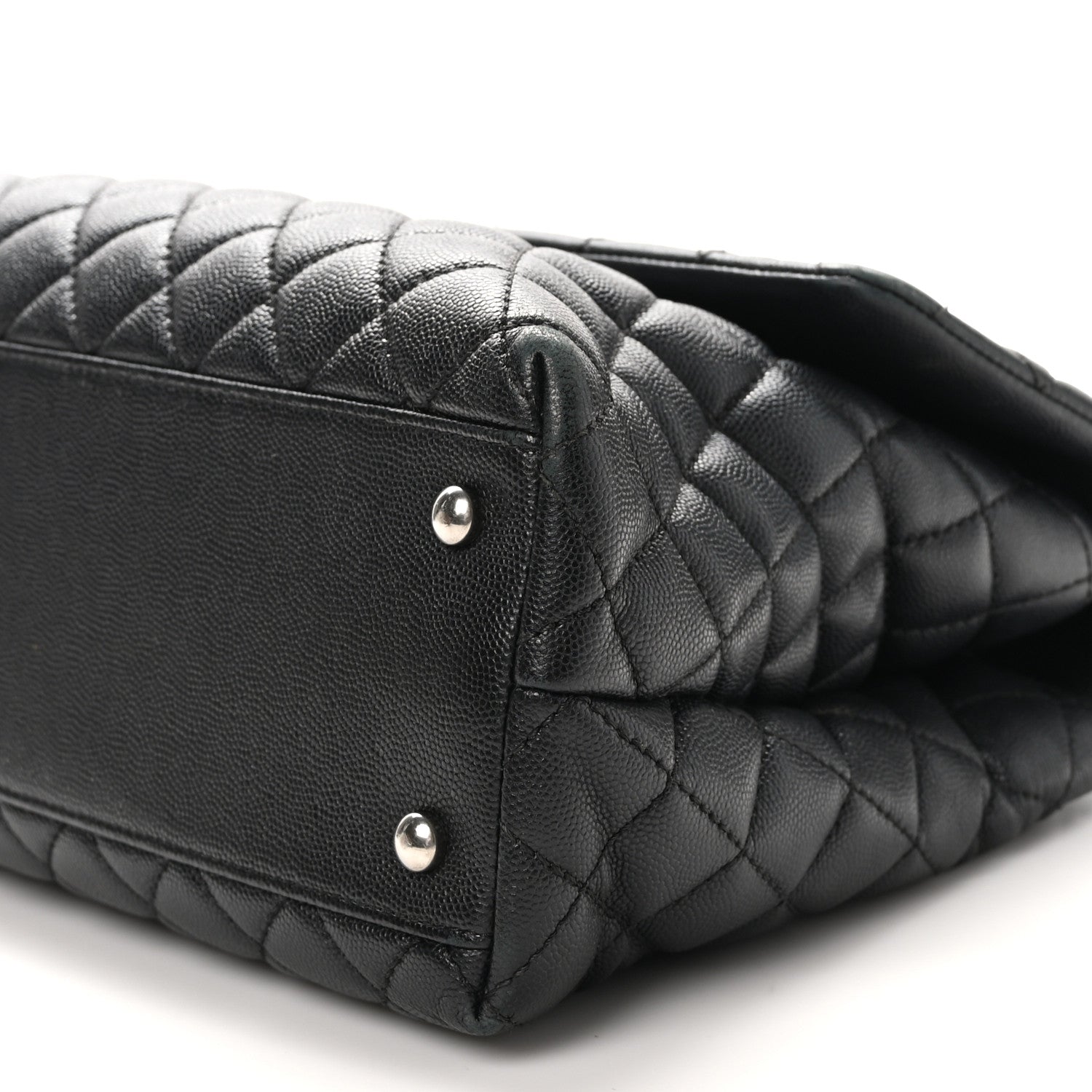 Chanel Caviar Lizard Quilted Medium Coco Handle Flap Black 10 of 10