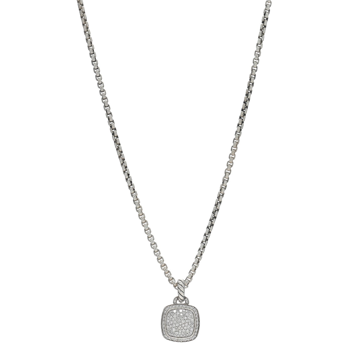 Sterling Silver 14K Yellow Gold Diamond 11mm Albion Pendant Necklace