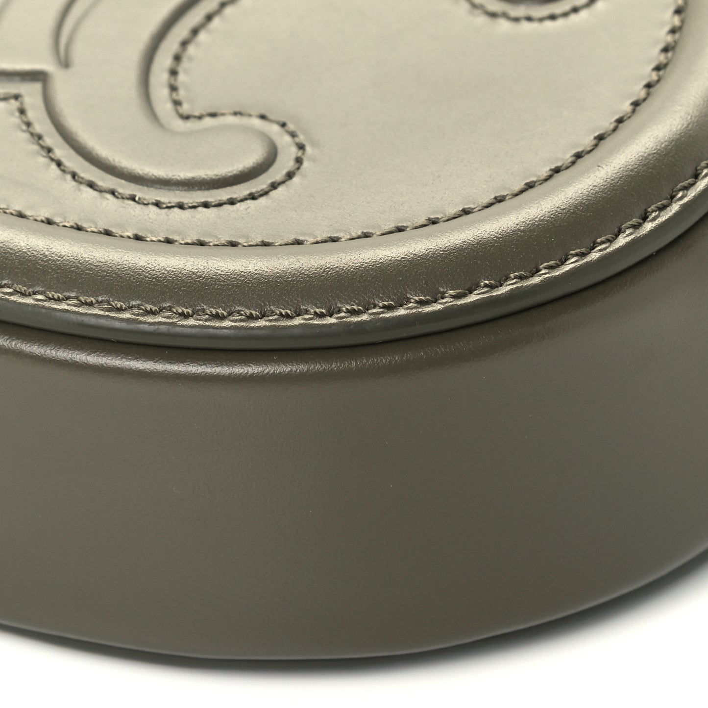 Smooth Calfskin Cuir Small Triomphe Oval Purse Crossbody Light Jade