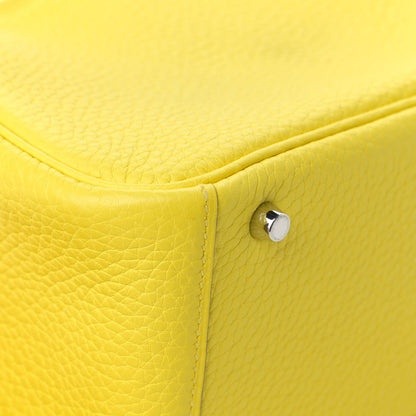 Hermes Taurillon Clemence Mini Lindy 20 Lime 9 of 15