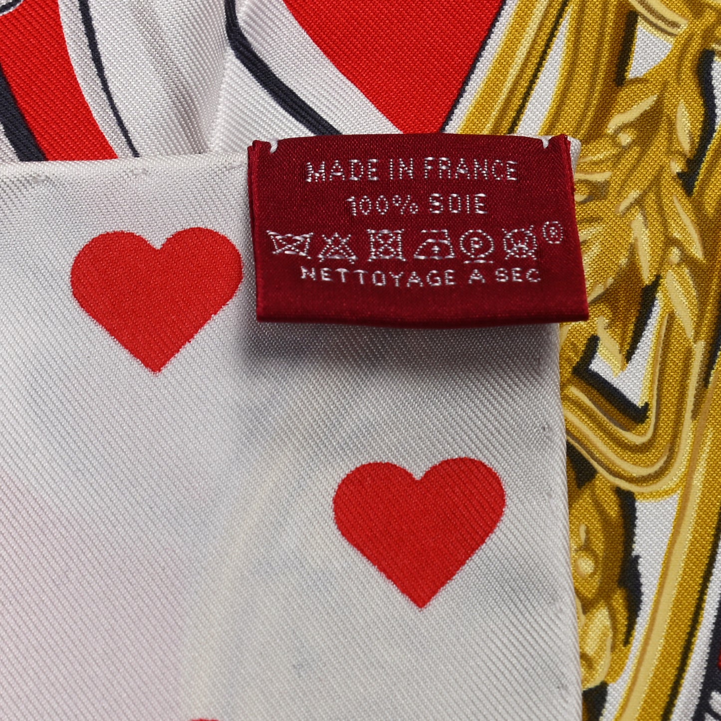 Silk Brides De Gala Love Scarf 90 Rouge Vif Marine White