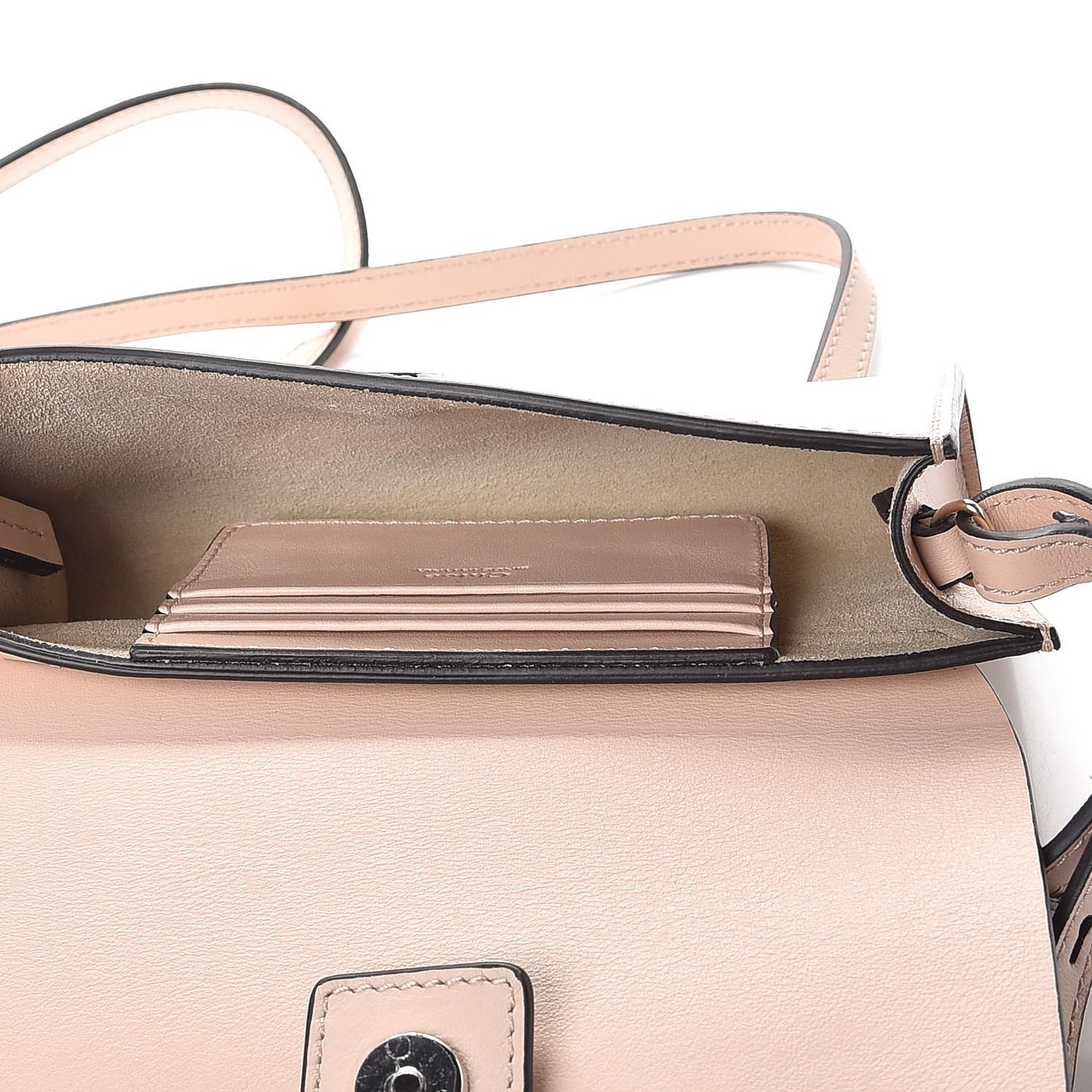 Suede Calfskin Mini Faye Shoulder Bag Cement Pink