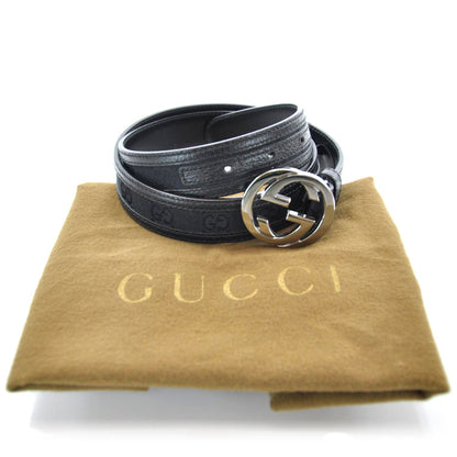 Gucci Monogram Interlocking G Belt 80 32 Black 4 of 4