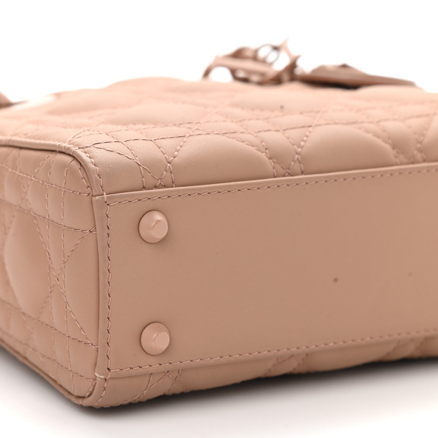 Ultra Matte Calfskin Cannage Mini Lady Dior Light Beige