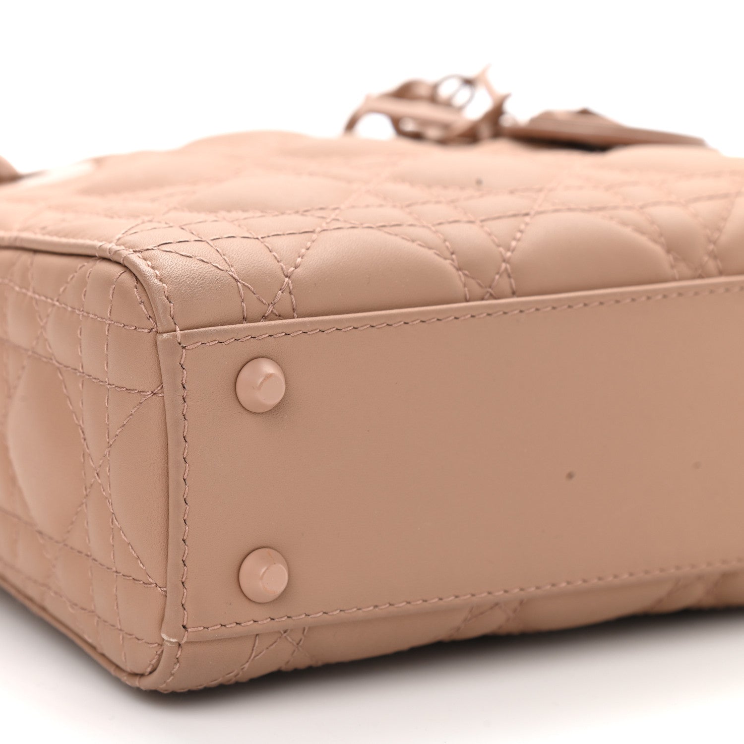 Christian Dior Ultra Matte Calfskin Cannage Mini Lady Dior Light Beige 9 of 10