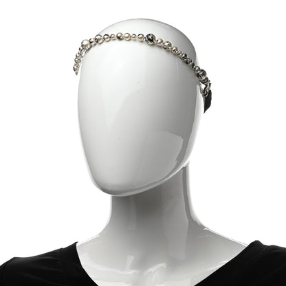 Chanel Pearl Paint Splatter CC Headband Black 2 of 4