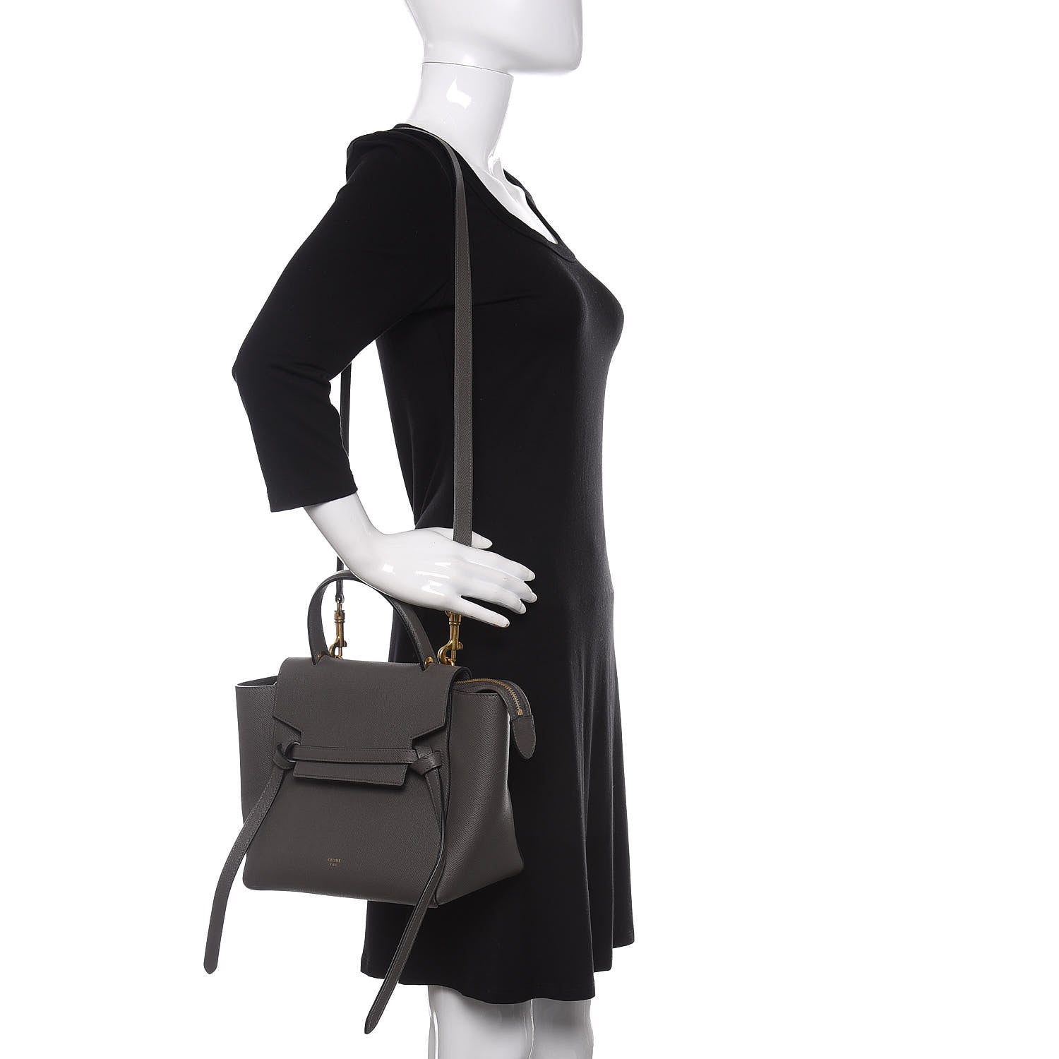 Celine Grained Calfskin Micro Belt Bag Grey 2 of 8