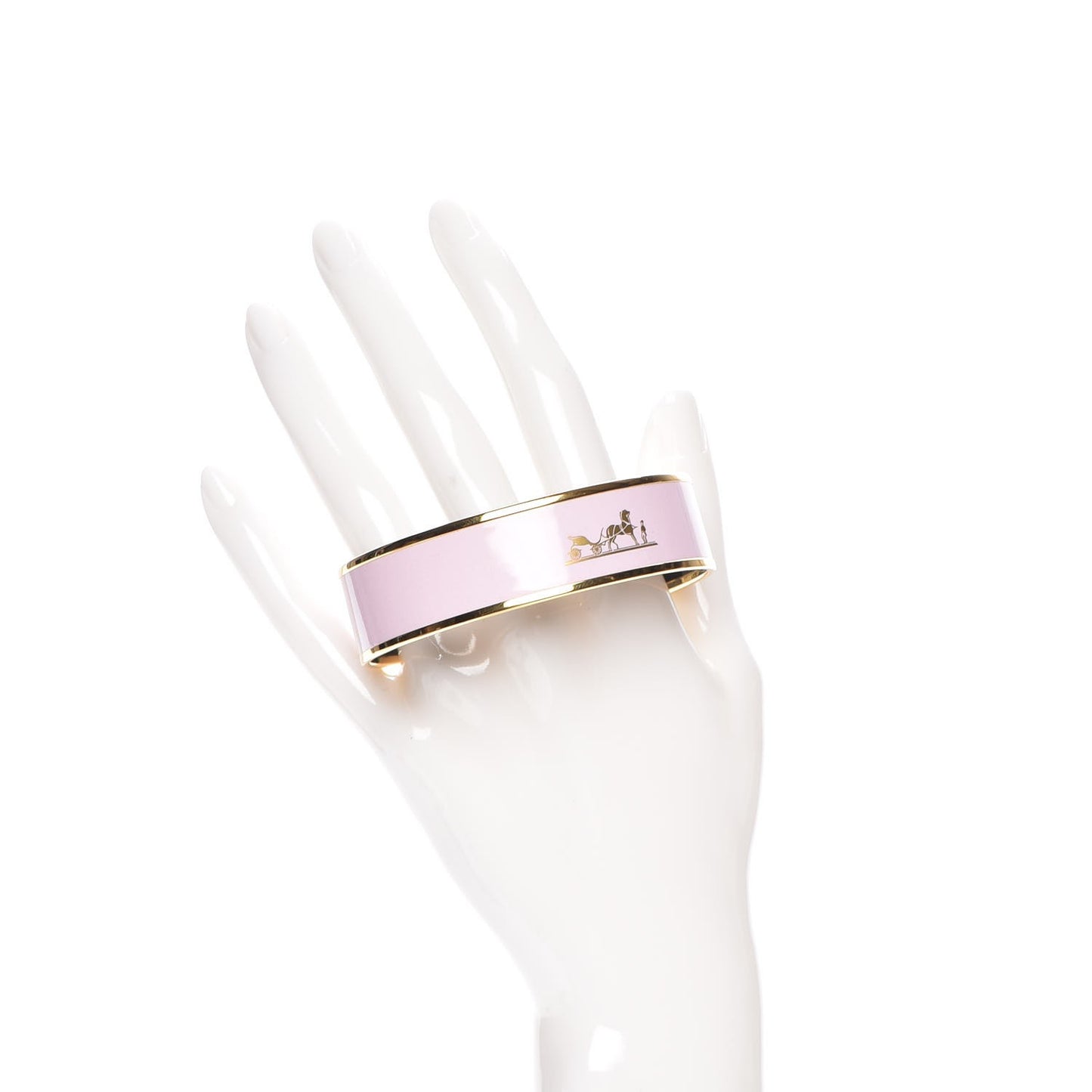 Enamel Printed Medium Caleche Bracelet 70 Rose Dragee