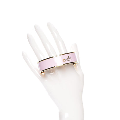 Hermes Enamel Printed Medium Caleche Bracelet 70 Rose Dragee 2 of 5