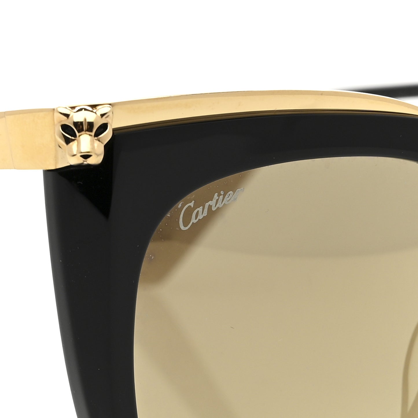 Acetate Panthere Cartier Sunglasses CT0030S Gold Black