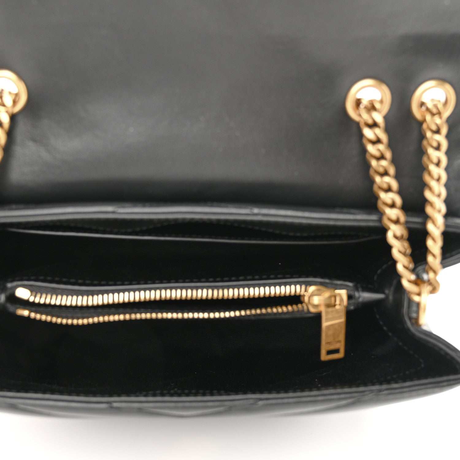 Saint Laurent Calfskin Y Quilted Monogram Small Loulou Chain Satchel Black 5 of 9