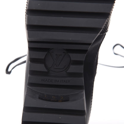 Louis Vuitton Suede Calfskin Monogram LV Black Heart Laureate Platform Desert Boots 36 Black 6 of 8