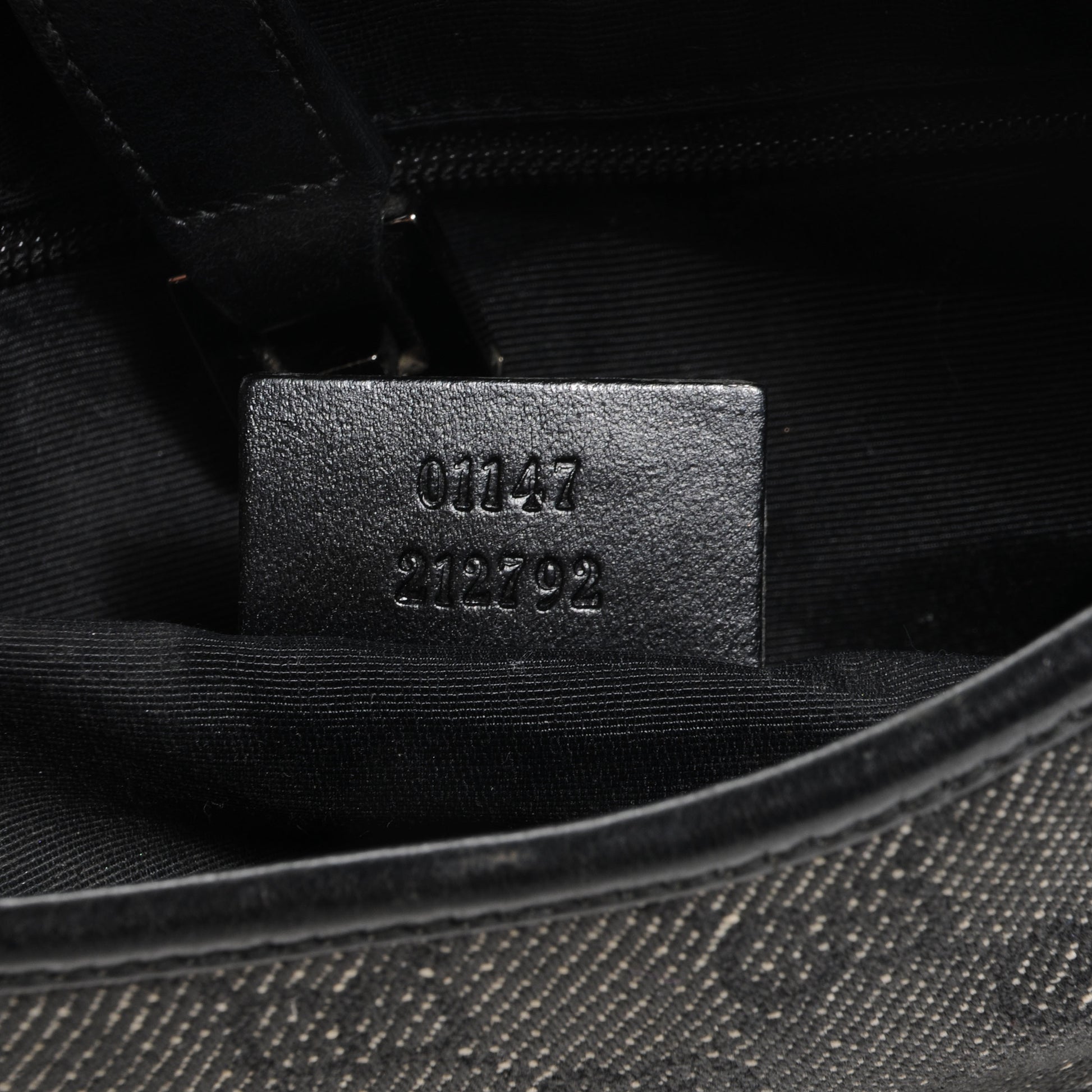 Gucci Denim Monogram Small Jackie O Hobo Black 7 of 7