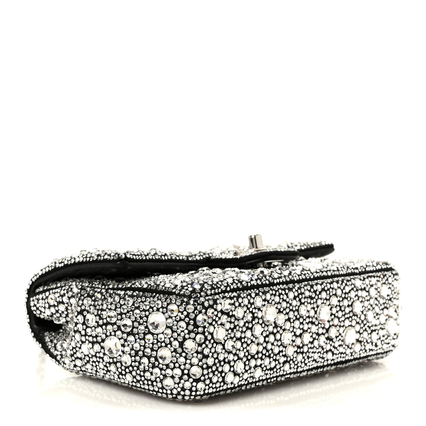 Satin Strass Mini Flap Silvery Black