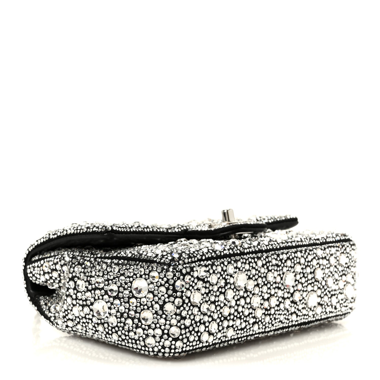 Chanel Satin Strass Mini Flap Silvery Black 4 of 12