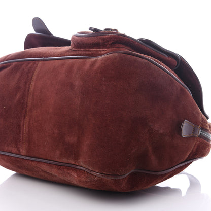 Christian Dior Suede Gaucho Double Saddle Bag Burgundy 7 of 8