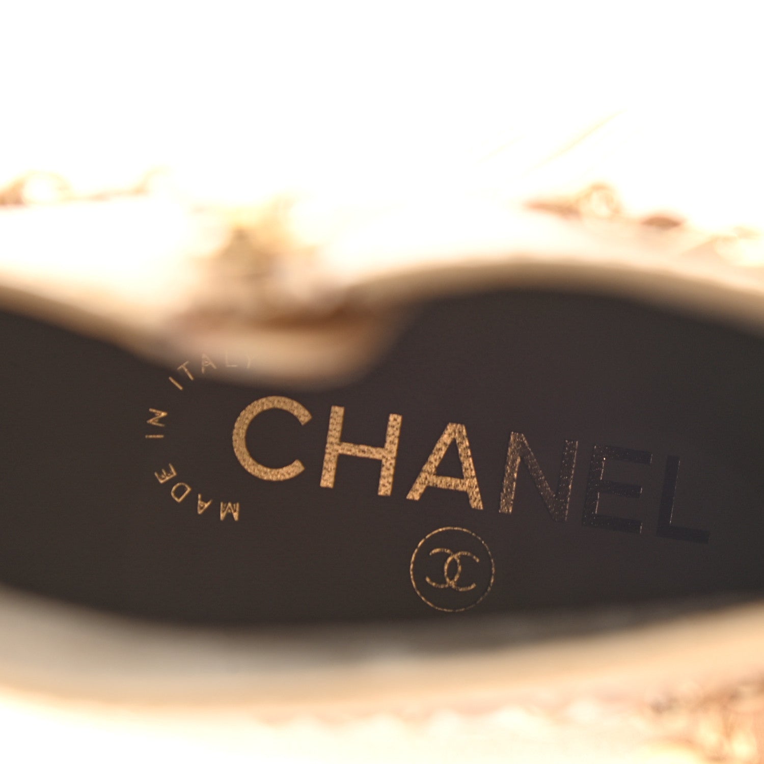 Chanel Calfskin Cap Toe Chain Short Boots 37.5 Beige 7 of 10