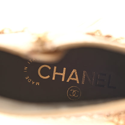 Chanel Calfskin Cap Toe Chain Short Boots 37.5 Beige 7 of 10