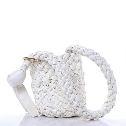 Bottega Veneta Calfskin Intrecciato Small Foulard Kalimero Bucket Bag Bone 3 of 9