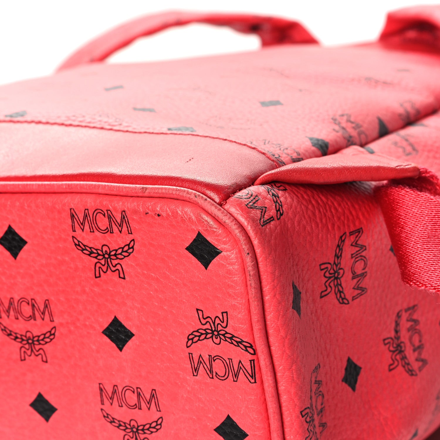MCM Visetos Medium Sprinkle Stud Stark Backpack Red 11 of 11