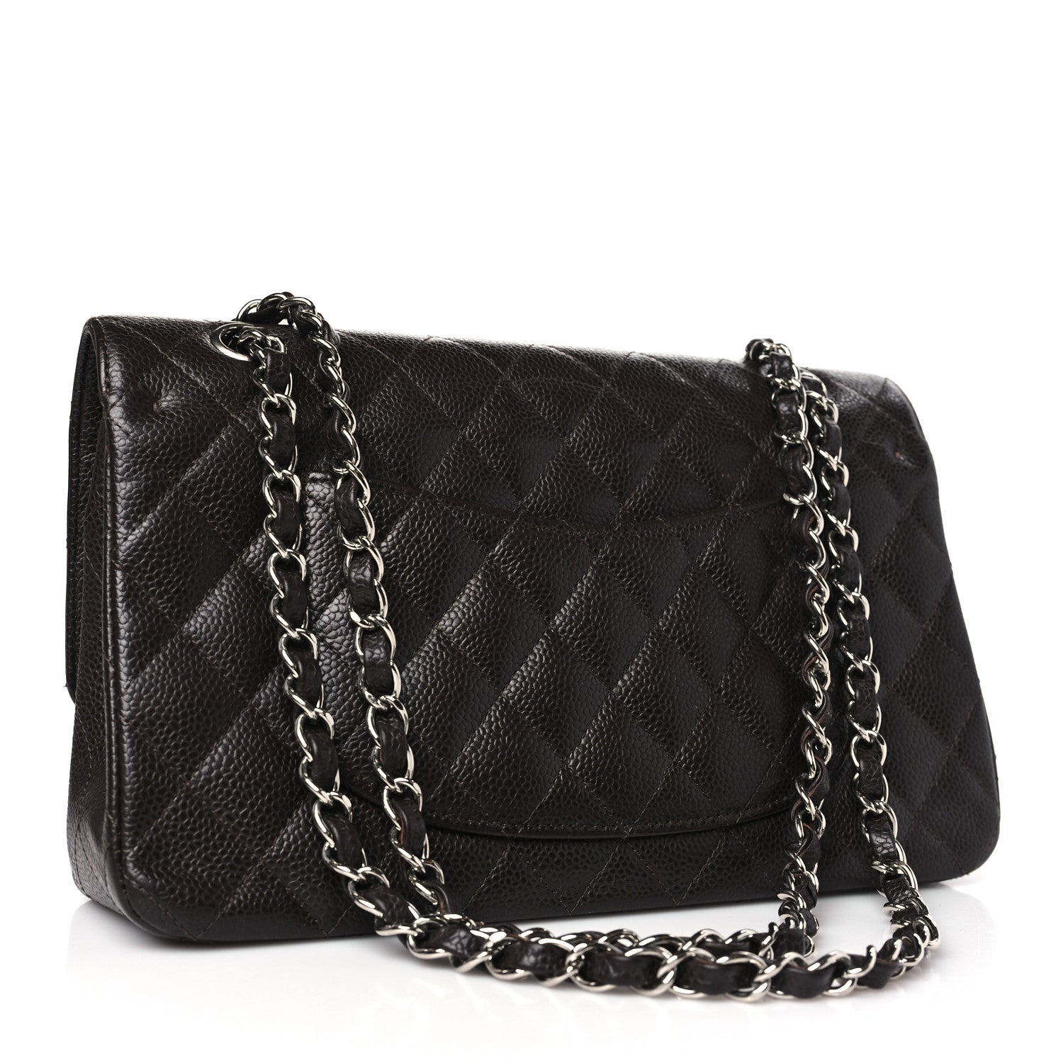 Chanel Caviar Quilted Medium Double Flap Brown 3 of 10