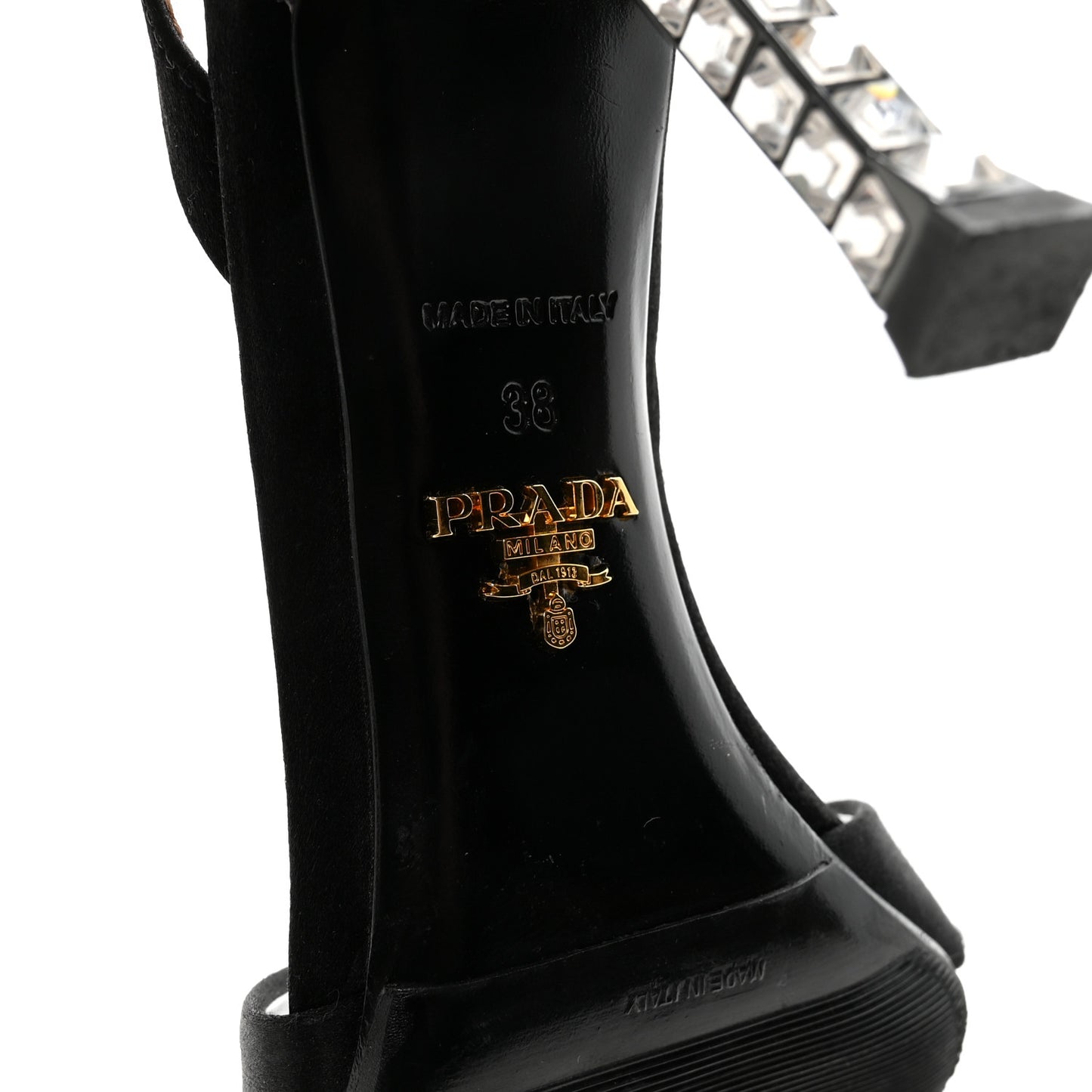Satin Crystal Pumps 38 Black