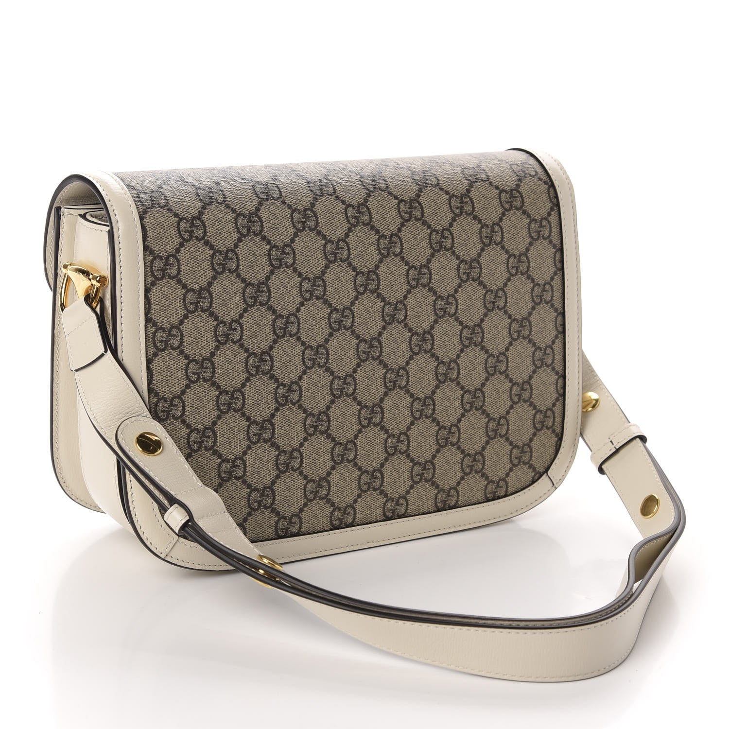 Gucci GG Supreme Monogram Horsebit 1955 Shoulder Bag Beige Mystic White 3 of 10