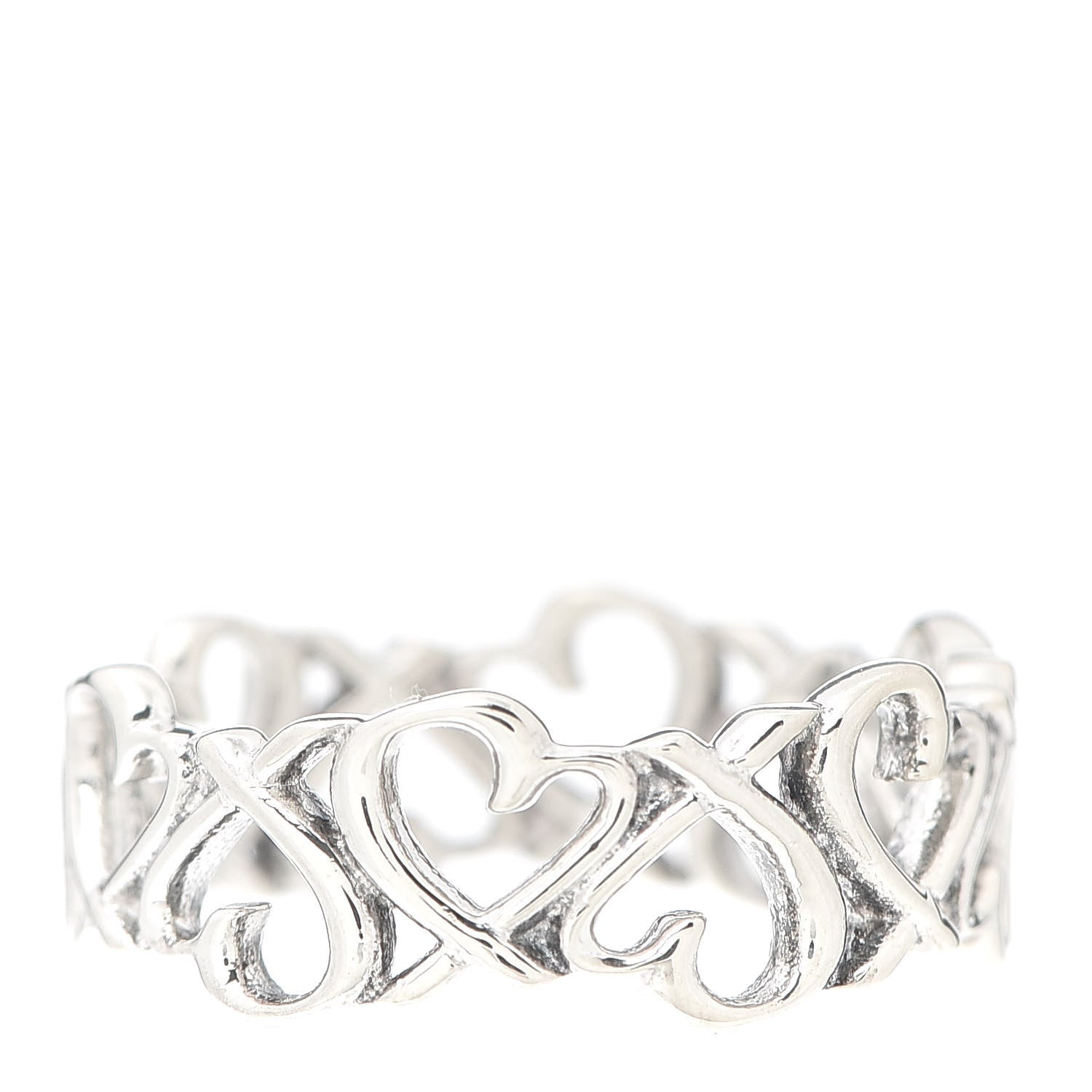 Tiffany Sterling Silver Paloma Picasso Loving Heart Band Ring 54 7 3 of 4