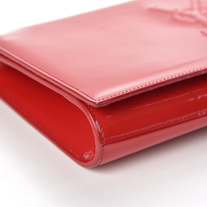 Saint Laurent Patent Monogram Large Belle De Jour Clutch Red 7 of 9