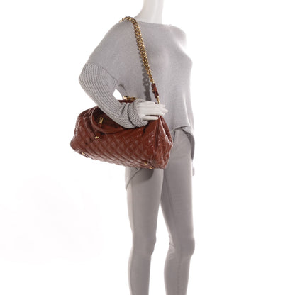 Marc Jacobs Lacquered Goatskin Quilted Stam Saddle Brown 2 of 8