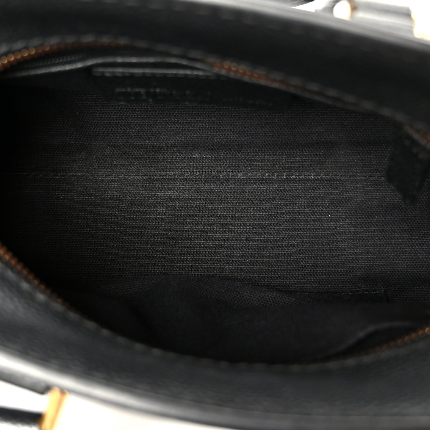 Pebbled Calfskin Mini Skull Padlock Zip Around Tote Black