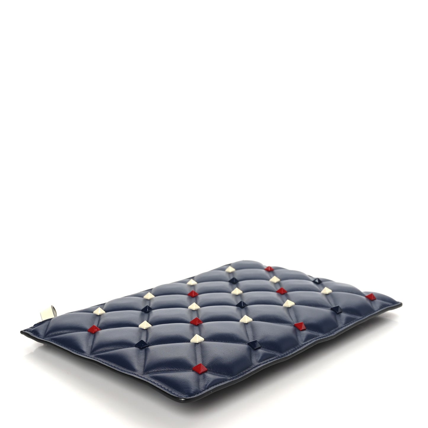 Nappa Candystud Zip Pouch Navy Red White