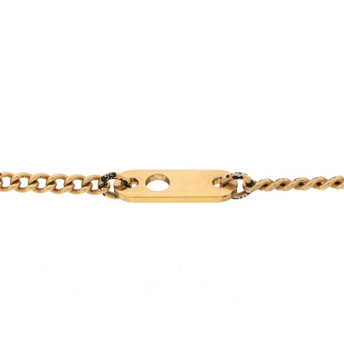 Metal Crystal LV Paris Map Necklace Gold