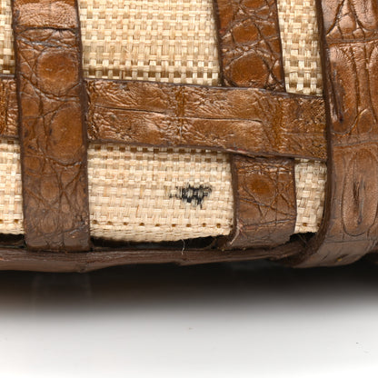 Nancy Gonzalez Crocodile Woven Tote Chocolate 10 of 12