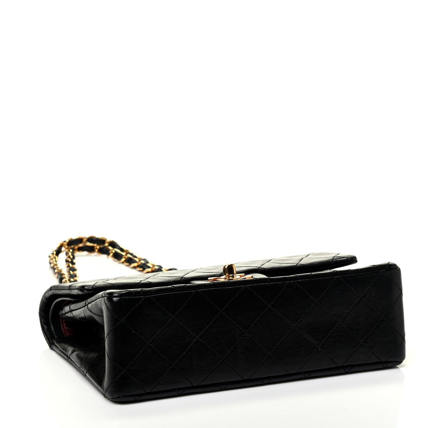 Lambskin Quilted Small Double Flap Black