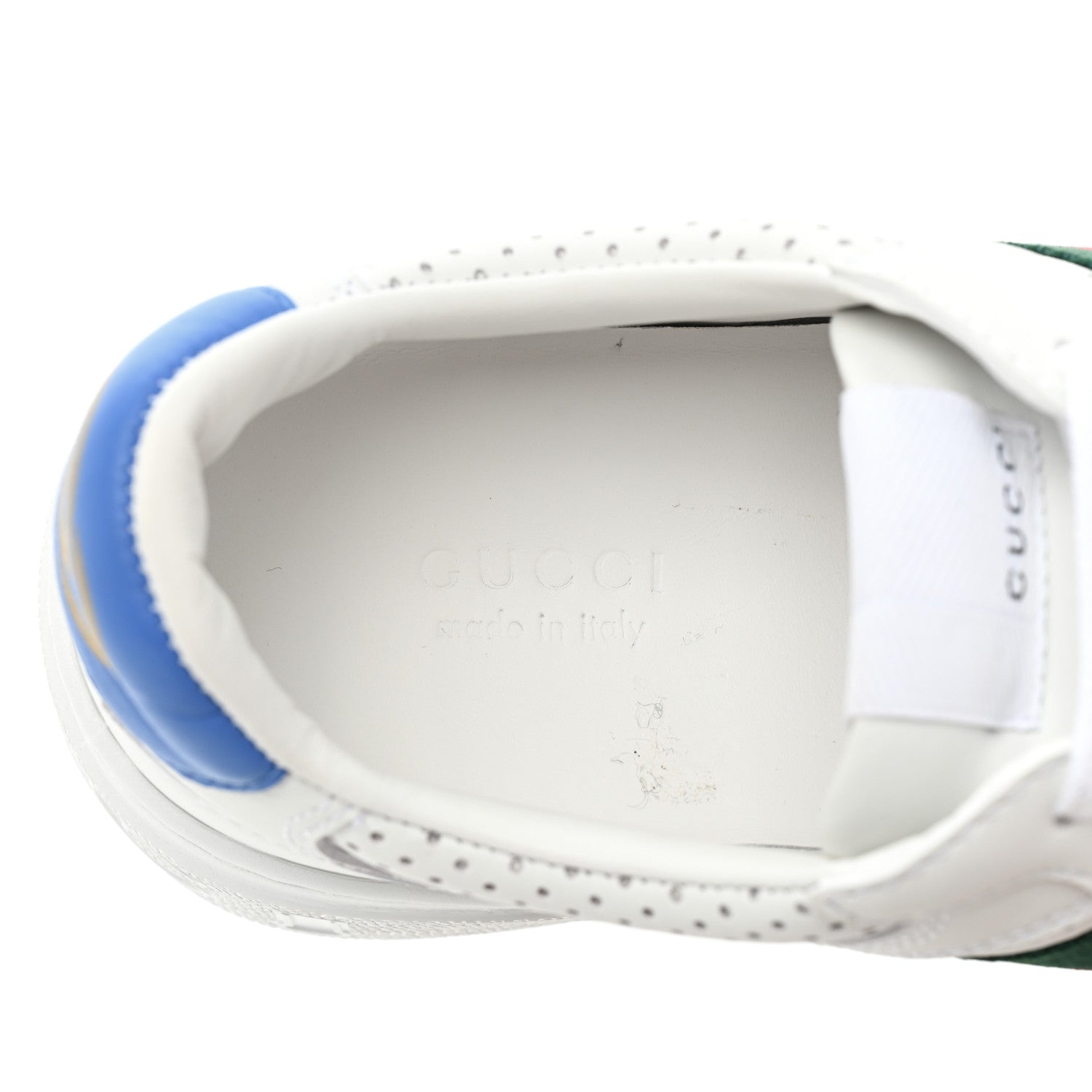 Gucci Calfskin Web Perforated Womens Platform 55mm Sneakers 37 White Bright Splash 9 of 12