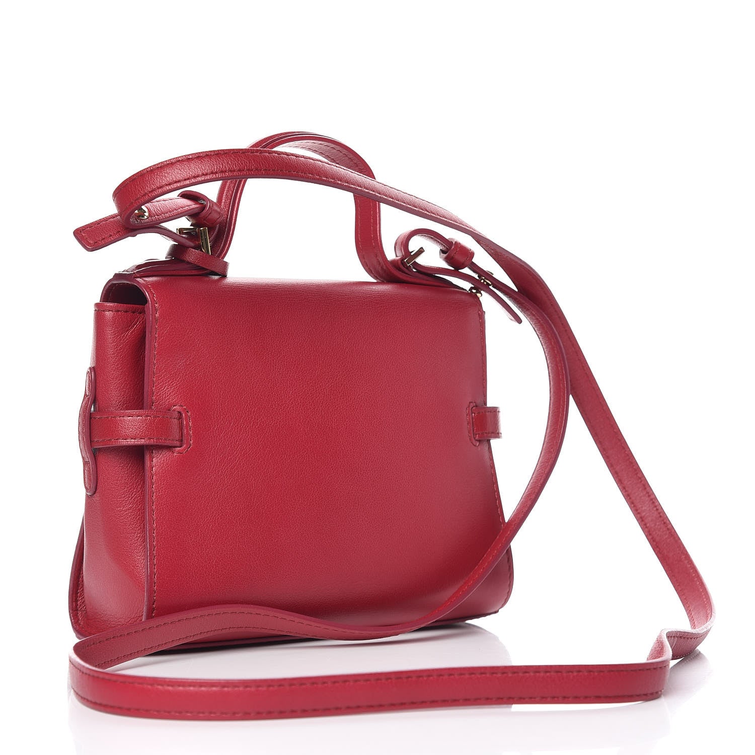 Delvaux Smooth Calfskin Micro Tempete Satchel Framboise 3 of 9
