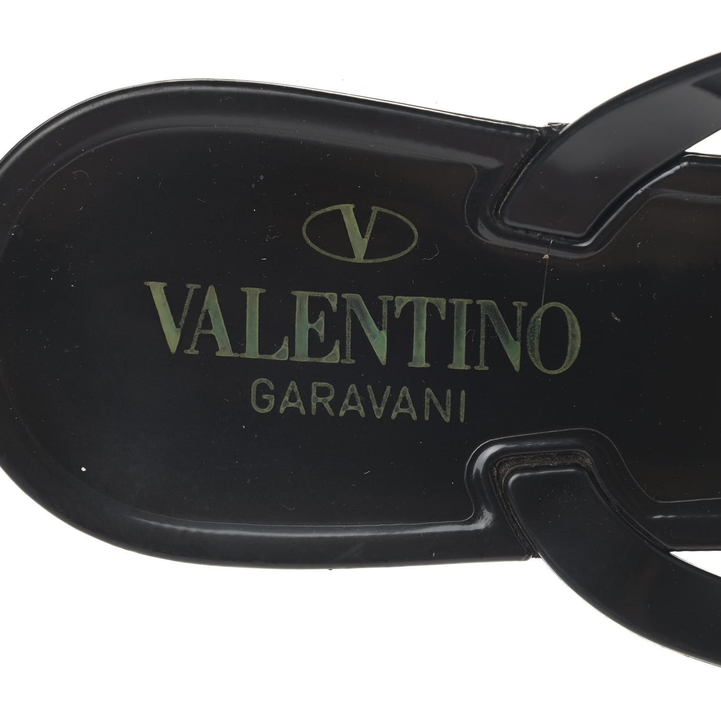 PVC Jelly Rockstud Bow Thong Sandals 38 Black