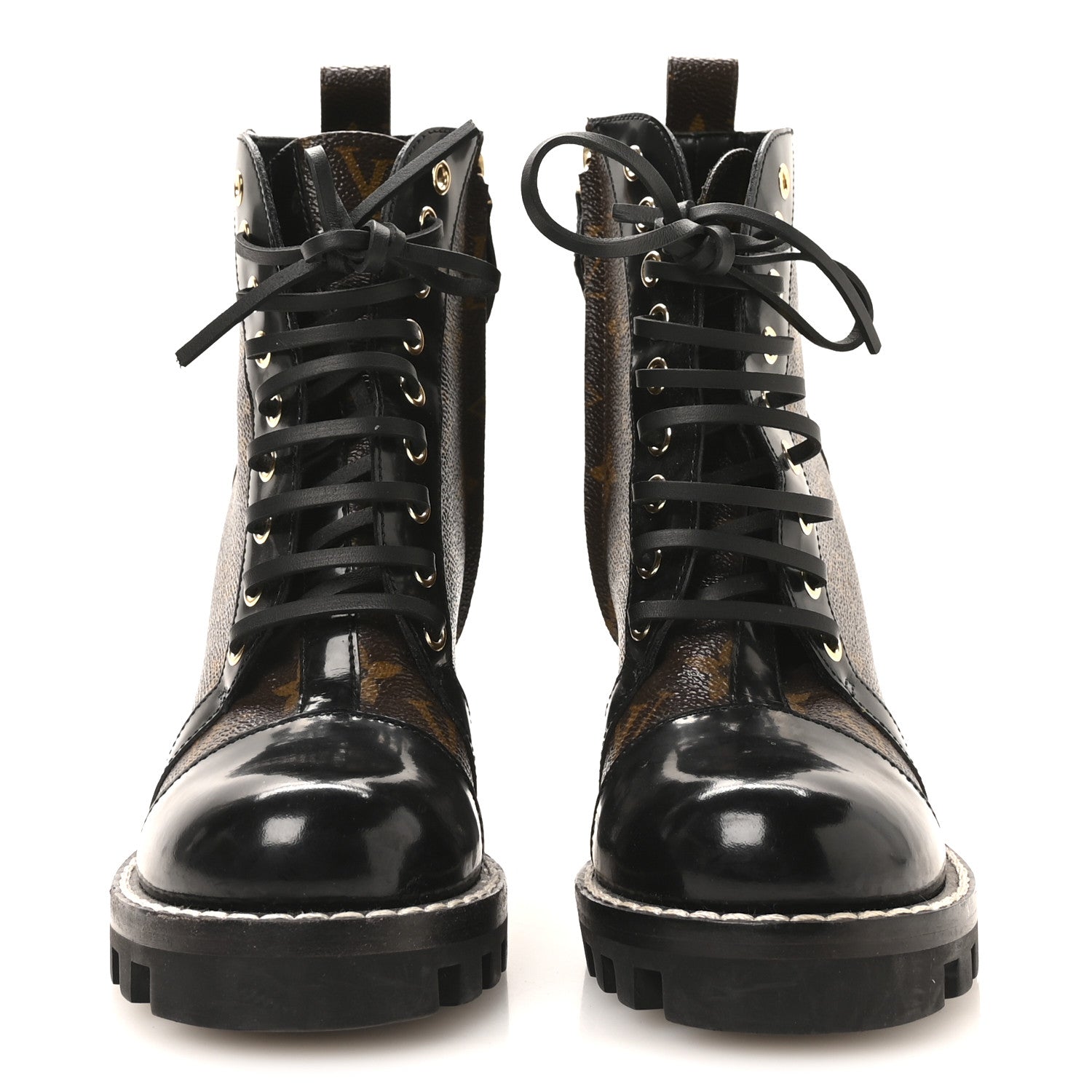 Louis Vuitton Patent Calfskin Monogram Star Trail Ankle Boots 36 Black 3 of 8