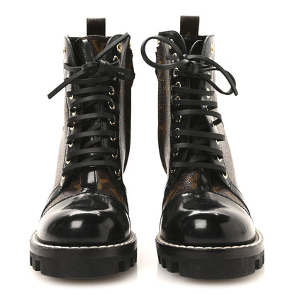 Louis Vuitton Patent Calfskin Monogram Star Trail Ankle Boots 36 Black 3 of 8