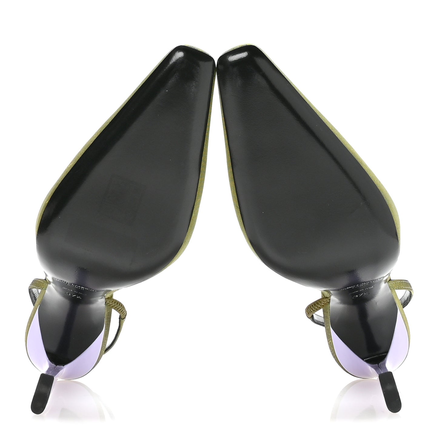 Crepe De Chine Blade 105 Slingback Pumps 37.5 Lime