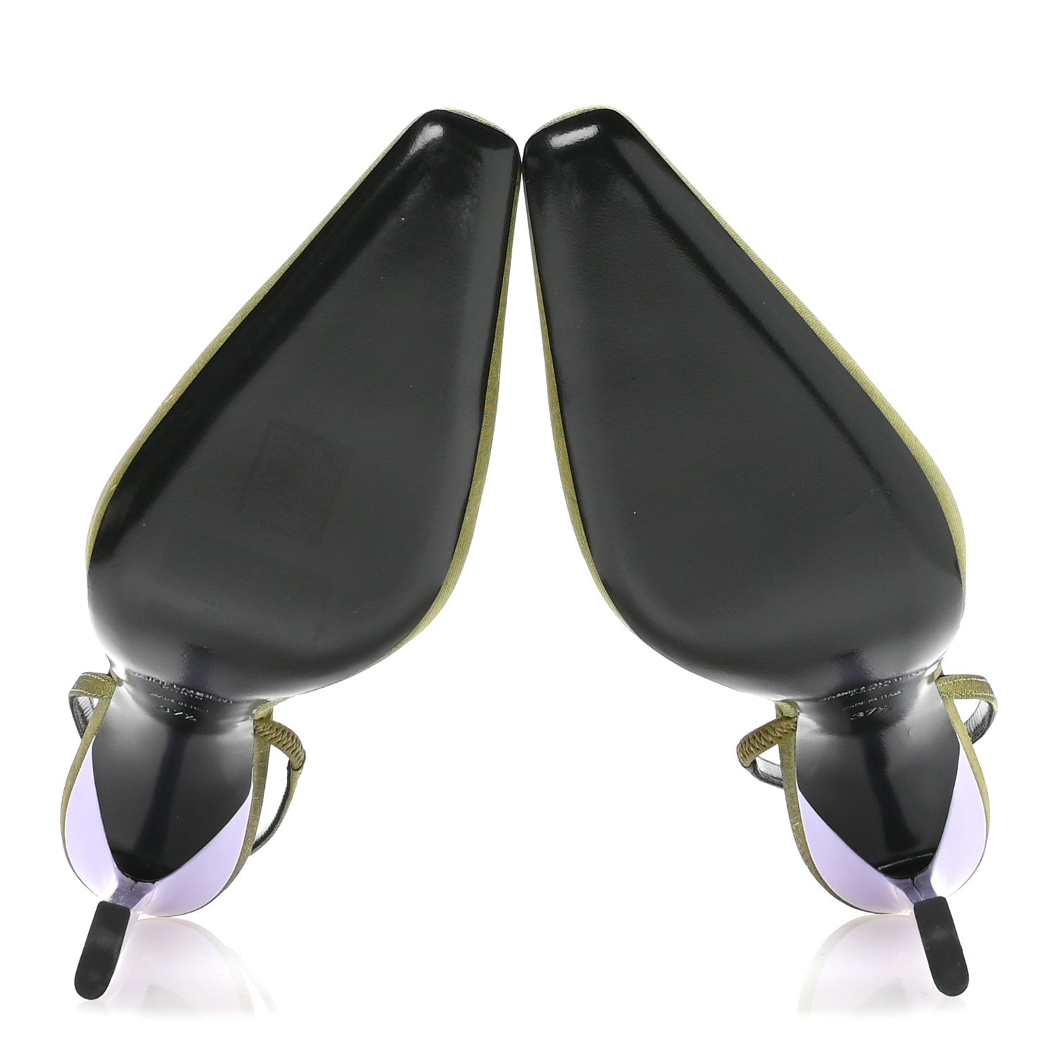 Saint Laurent Crepe De Chine Blade 105 Slingback Pumps 37.5 Lime 12 of 18