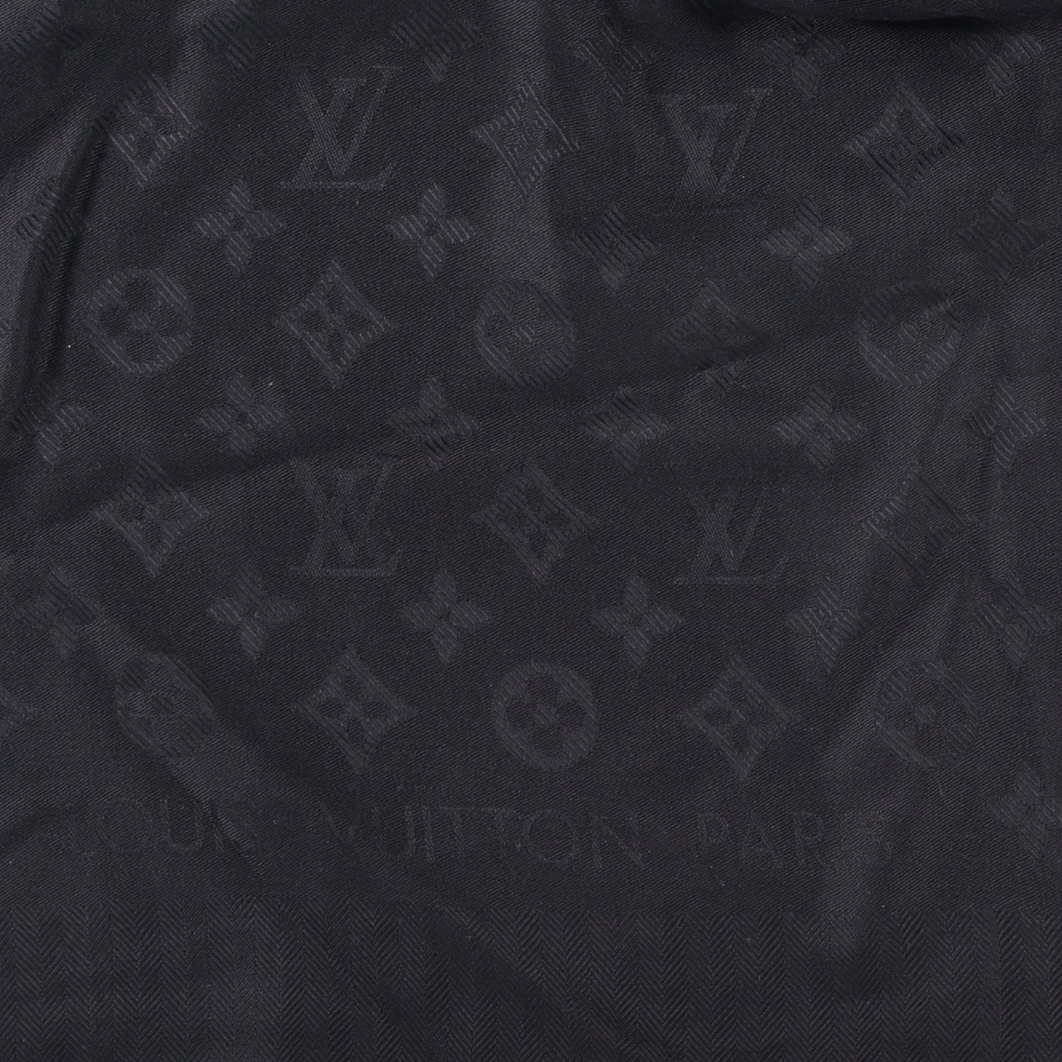 Louis Vuitton Silk Cashmere My Everything Monogram Shawl Black 2 of 3