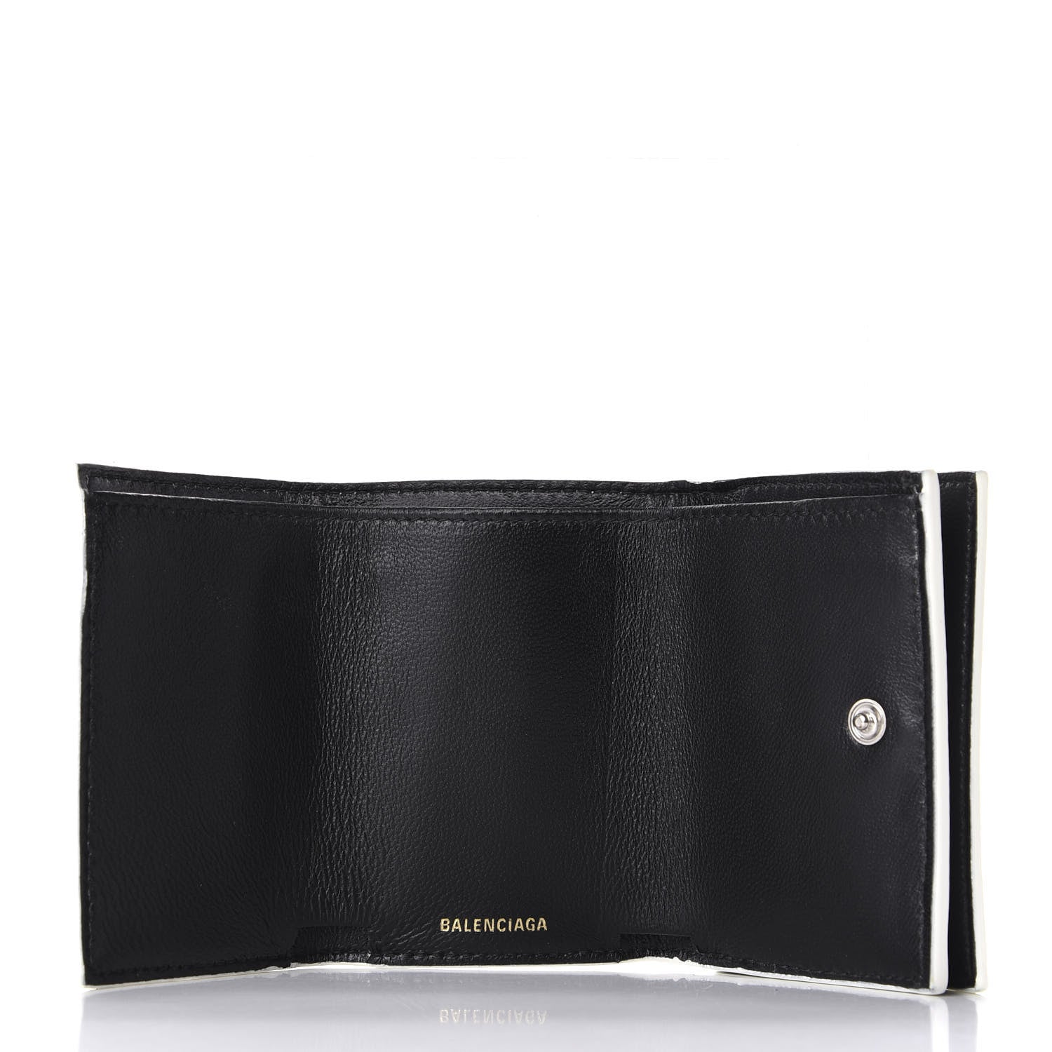 Balenciaga Signature Grained Calfskin Logo Mini Ville Wallet White 5 of 8