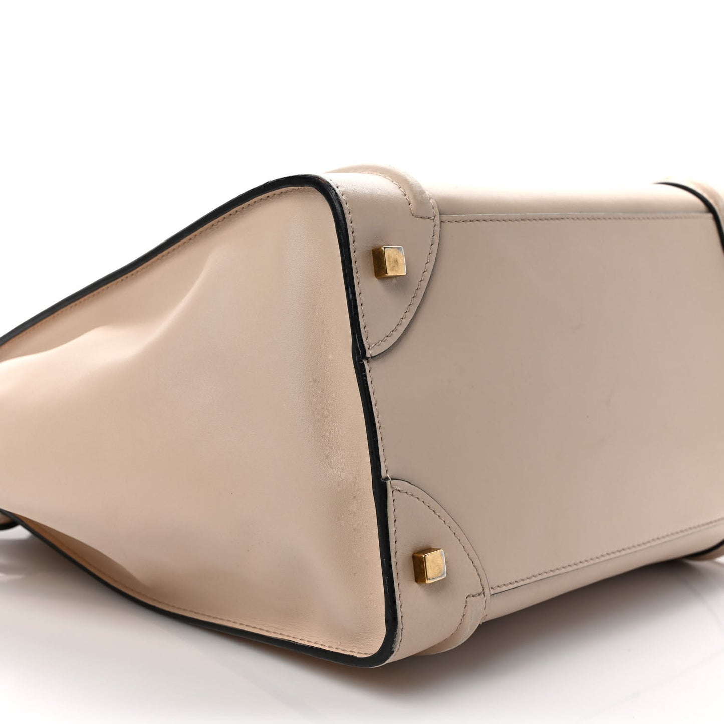 Satin Calfskin Mini Bi-Color Luggage Powder Black