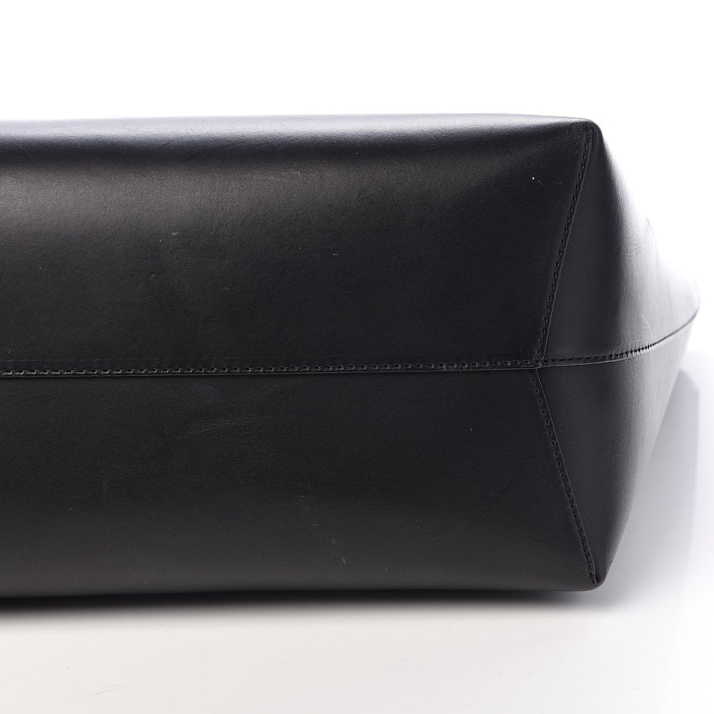 Calfskin Large Shopping Tote Black Flamma