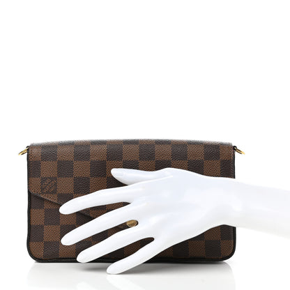 Louis Vuitton Damier Ebene Pochette Felicie Chain Wallet 2 of 8
